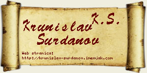 Krunislav Surdanov vizit kartica